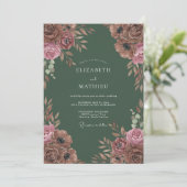 Invitation Mariage Floral Rustique Terracotta (Debout devant)