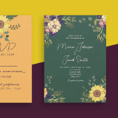 Invitation Mariage floral rustique tournesol