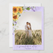 Invitation Mariage floral rustique tournesol (Dos)