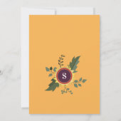 Invitation Mariage floral rustique tournesol (Dos)