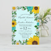 Invitation Mariage floral rustique Tournesol Daisy (Debout devant)