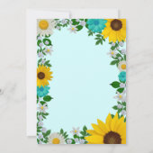 Invitation Mariage floral rustique Tournesol Daisy (Dos)