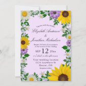 Invitation Mariage floral rustique Tournesol Daisy (Devant)
