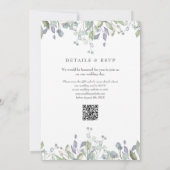 Invitation Mariage Floral Sage Et Lilas Code QR (Dos)