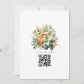 Invitation Mariage floral Sage Green et léger Terracotta (Dos)