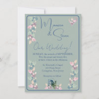 Mariage floral Sage, Rose & Blue Hues