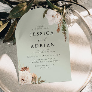 Invitation Mariage floral Sage, White & Boho