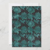 Invitation Mariage floral sarcelle et or (Dos)