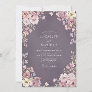 Invitation Mariage Floral Sérénade Mauve