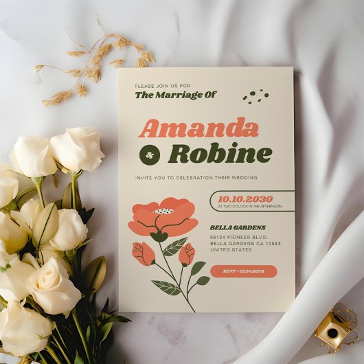 Invitation Mariage floral simple