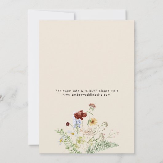 Invitation Mariage floral simple aquarelle (Dos)