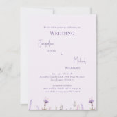 Invitation Mariage floral simple Lavender (Devant)