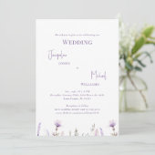 Invitation Mariage floral simple Lavender II (Debout devant)