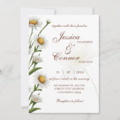 Invitation Mariage floral simple moderne Daisy (Devant)