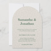 Invitation Mariage Floral Simple Vert Émeraude (Devant)