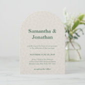 Invitation Mariage Floral Simple Vert Émeraude (Debout devant)