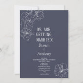 Invitation Mariage floral simple violet foncé (Devant)