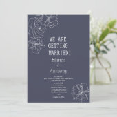 Invitation Mariage floral simple violet foncé (Debout devant)