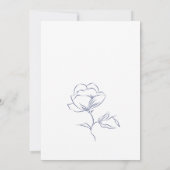 Invitation Mariage floral simple violet foncé (Dos)