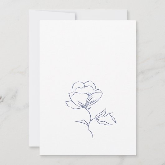 Invitation Mariage floral simple violet foncé (Dos)