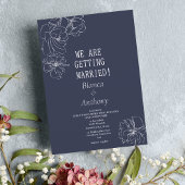 Invitation Mariage floral simple violet foncé