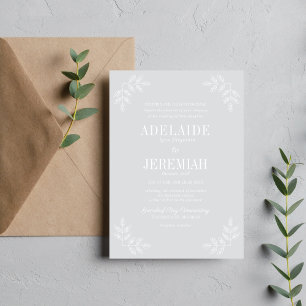 Invitation Mariage Floral Simplicité 2 Brume Froide