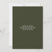 Invitation Mariage Floral Simplicité 2 Vert Olive (Dos)
