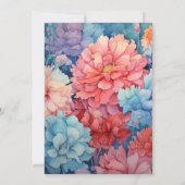 Invitation Mariage floral Sky Blue et Coral (Dos)