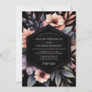 Invitation Mariage Floral Slate & Peach Moody