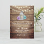 Invitation Mariage Floral Succulent de lanterne rustique (Debout devant)