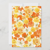 Invitation Mariage floral Super rétro Jaune Orange (Dos)