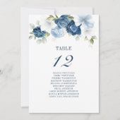 Invitation Mariage floral Tableau numéro 12 Tableau de sièges (Devant)