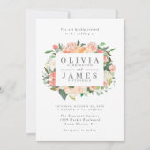 Invitation Mariage floral tendance Eucalyptus Peach (Devant)