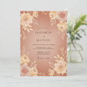 Invitation Mariage Floral Terracotta (Debout devant)