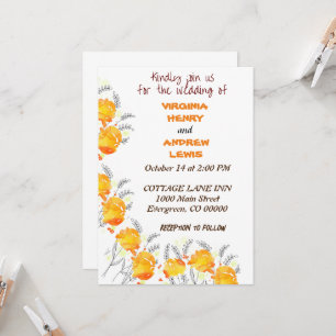 Invitation Mariage Floral Terracotta