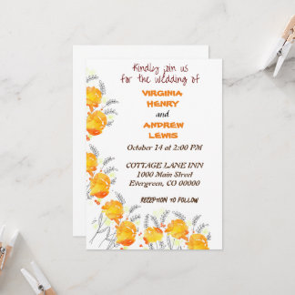 Invitation Mariage Floral Terracotta
