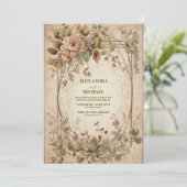 Invitation Mariage Floral Terracotta (Debout devant)