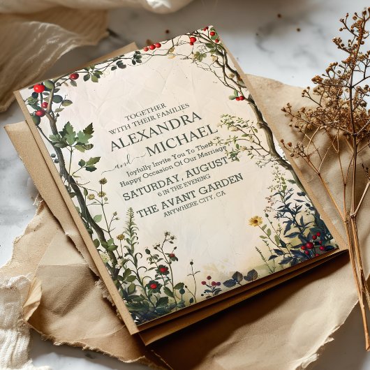 Invitation Mariage Floral Terracotta