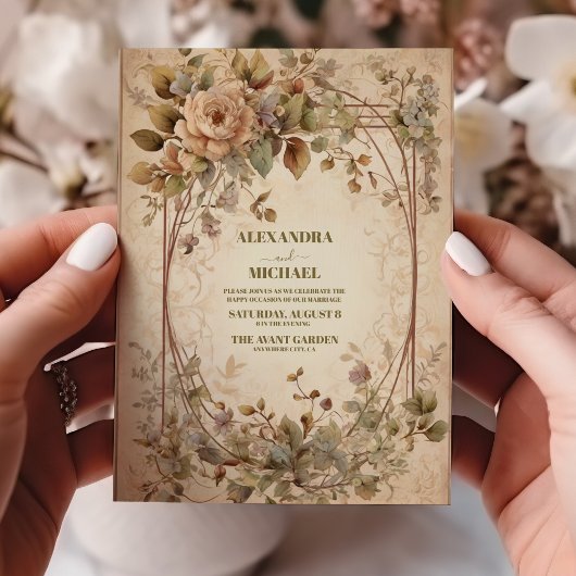 Invitation Mariage Floral Terracotta