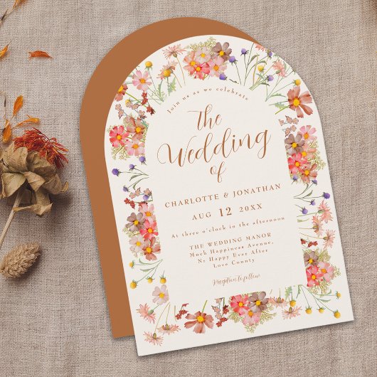 Invitation Mariage Floral Terracotta