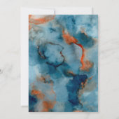 Invitation Mariage floral Terracotta Bleu Nuit Or (Dos)