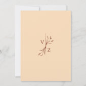 Invitation Mariage Floral Terracotte Foncé Moderne Bohème (Dos)