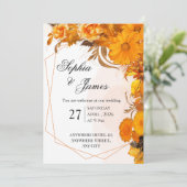 Invitation Mariage Floral Tournesol (Debout devant)