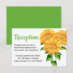 Invitation Mariage Floral Tournesols Réception Vert