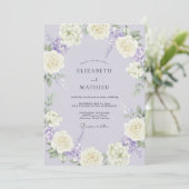 Invitation Mariage Floral Tranquille Lavande (Debout devant)