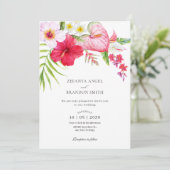 Invitation Mariage floral tropical (Debout devant)