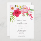 Invitation Mariage floral tropical (Devant / Derrière)
