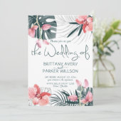 Invitation Mariage floral tropical (Debout devant)