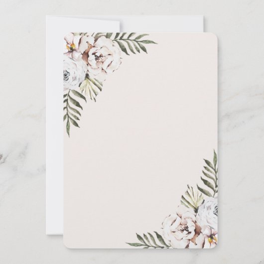 Invitation Mariage floral tropical (Dos)