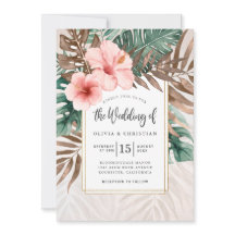 Mariage floral tropical à l'aquarelle moderne